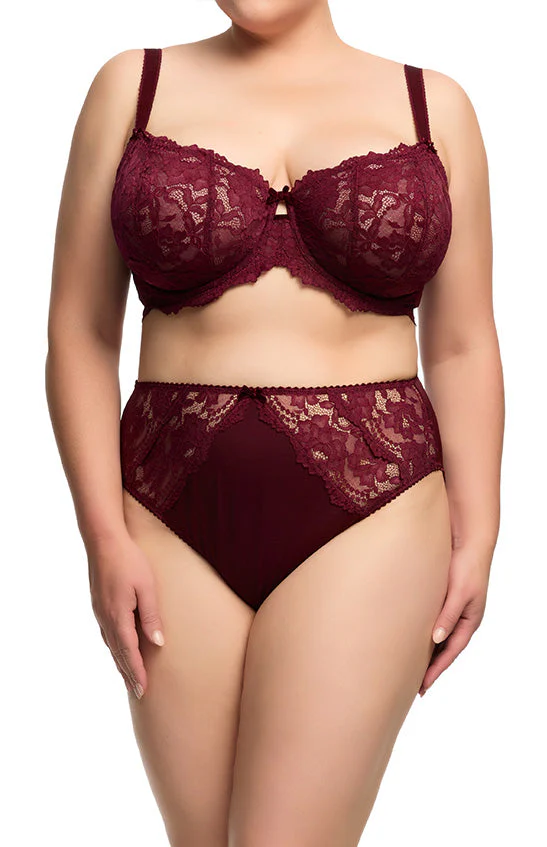 Cora Full Figure Bra - Bordeaux - Image 3