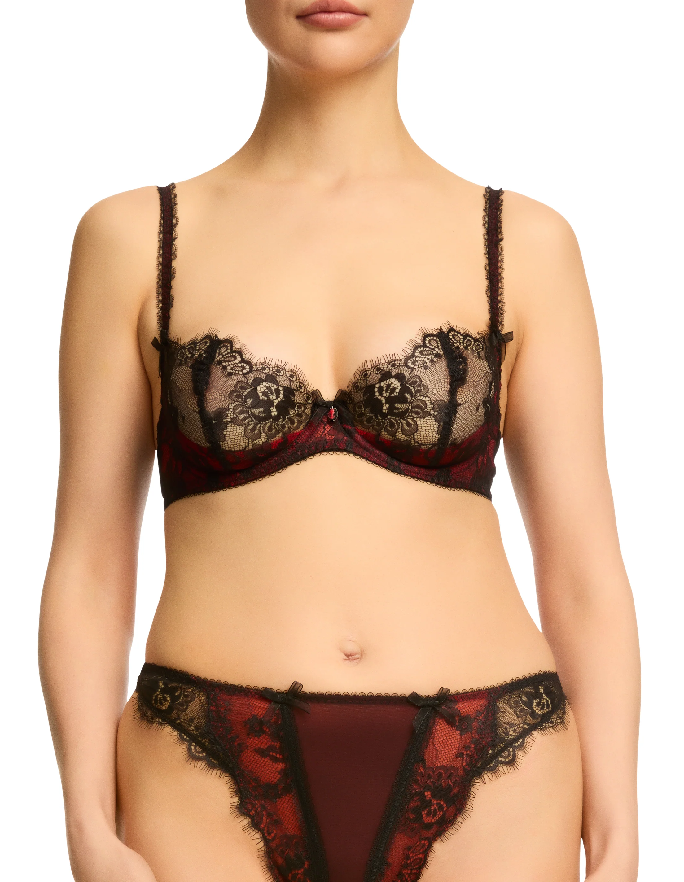 Savoir Faire Underwire Bra - Black/Red